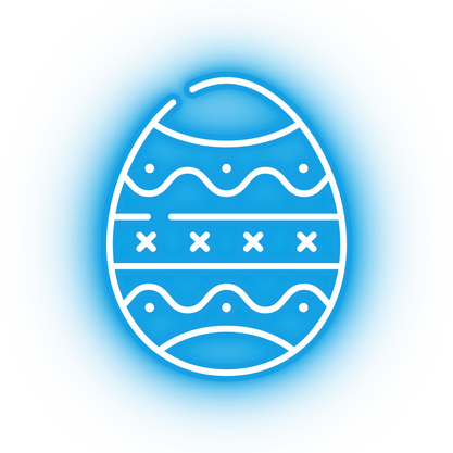 Neon blue easter egg icon